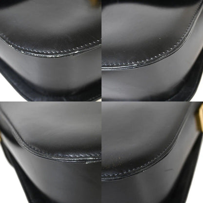 Celine Carriage Shoulder Bag Black Gold Leather — view 7