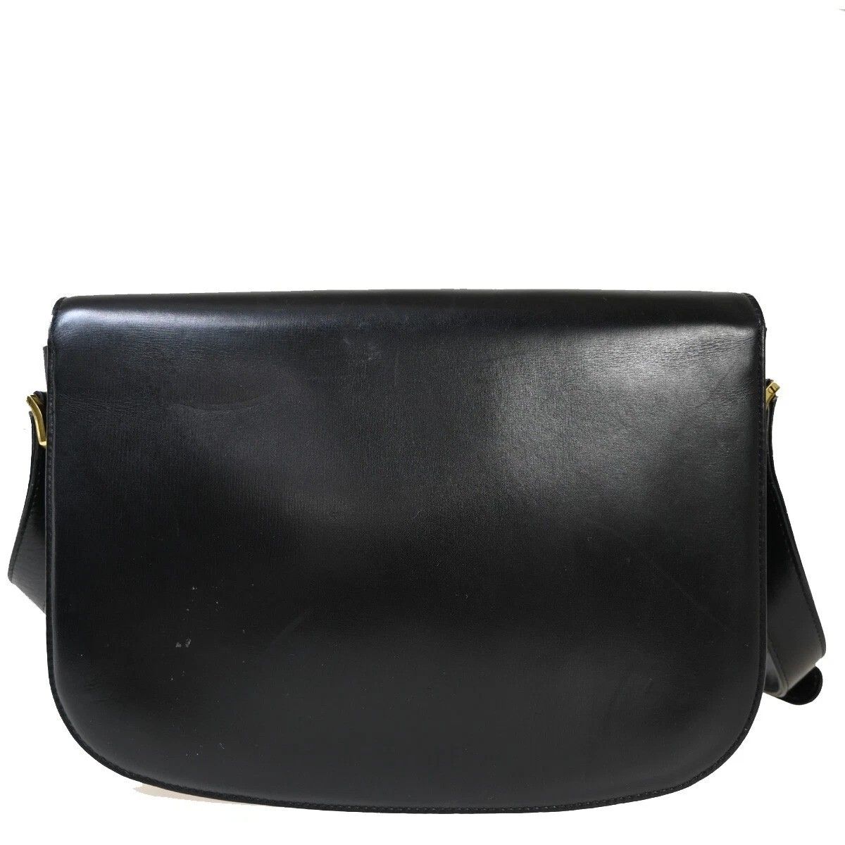 Celine Carriage Shoulder Bag Black Gold Leather — view 5