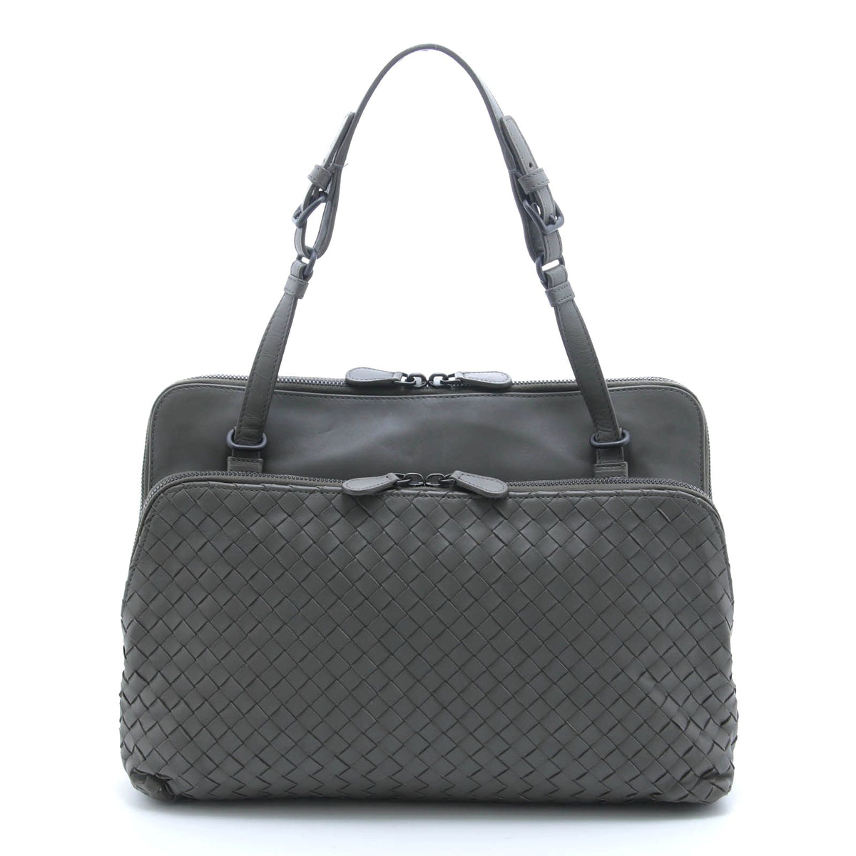 Bottega Veneta Intrecciato Handbag Khaki Leather
