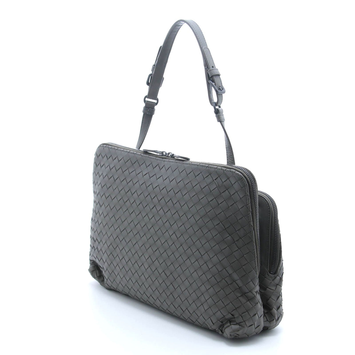 Bottega Veneta Intrecciato Handbag Khaki Leather — view 2