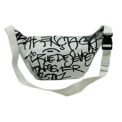 Balenciaga Waist Pouch Explorer Belt Pack White Black Leather — view 3