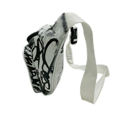 Balenciaga Waist Pouch Explorer Belt Pack White Black Leather — view 4
