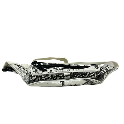 Balenciaga Waist Pouch Explorer Belt Pack White Black Leather — view 5