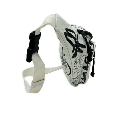 Balenciaga Waist Pouch Explorer Belt Pack White Black Leather — view 2