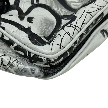 Balenciaga Waist Pouch Explorer Belt Pack White Black Leather — view 6