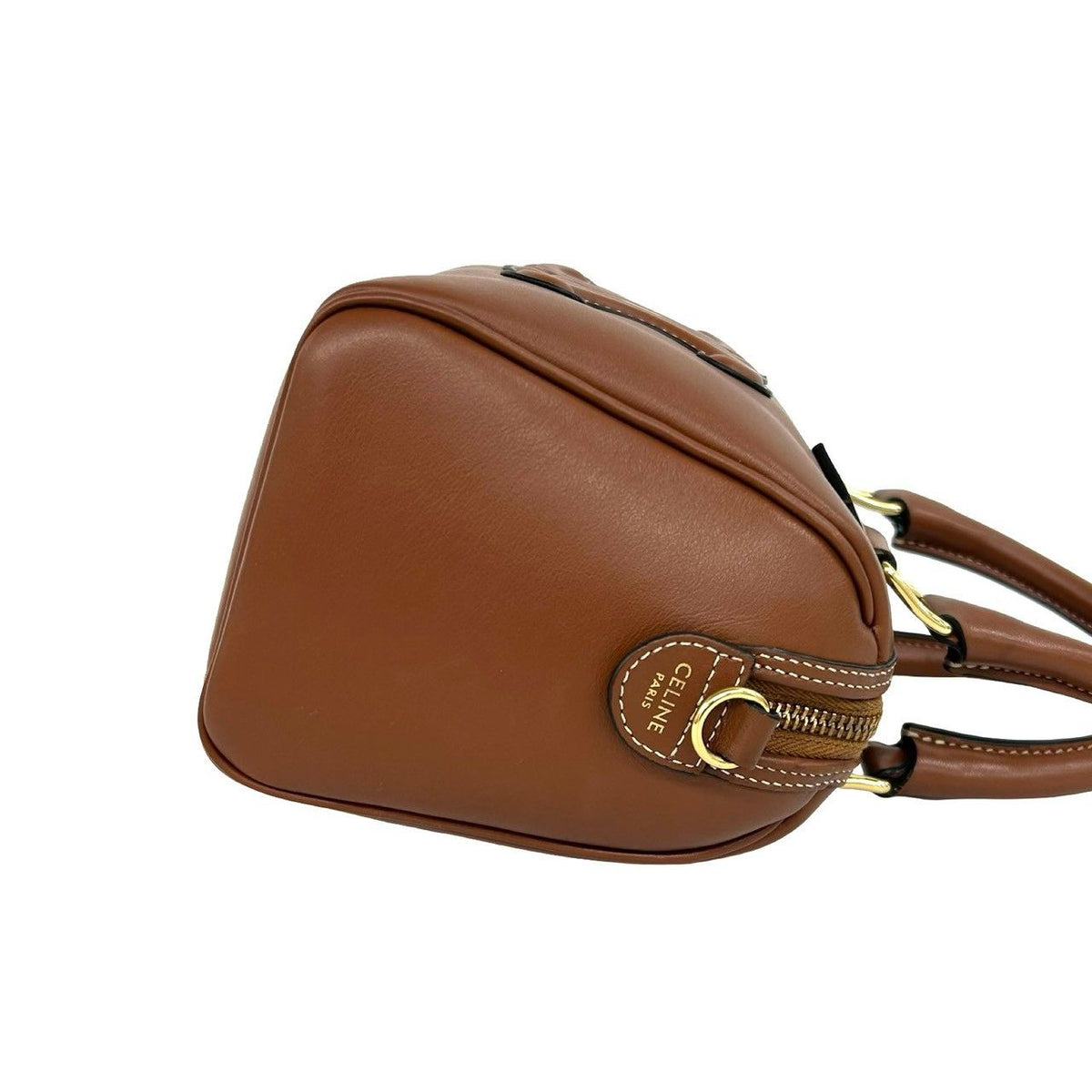 Celine Cuir Triomphe Leather 2-Way Mini Boston Bag Brown — view 6