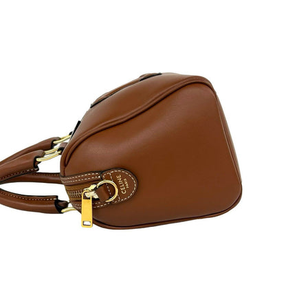 Celine Cuir Triomphe Leather 2-Way Mini Boston Bag Brown — view 5
