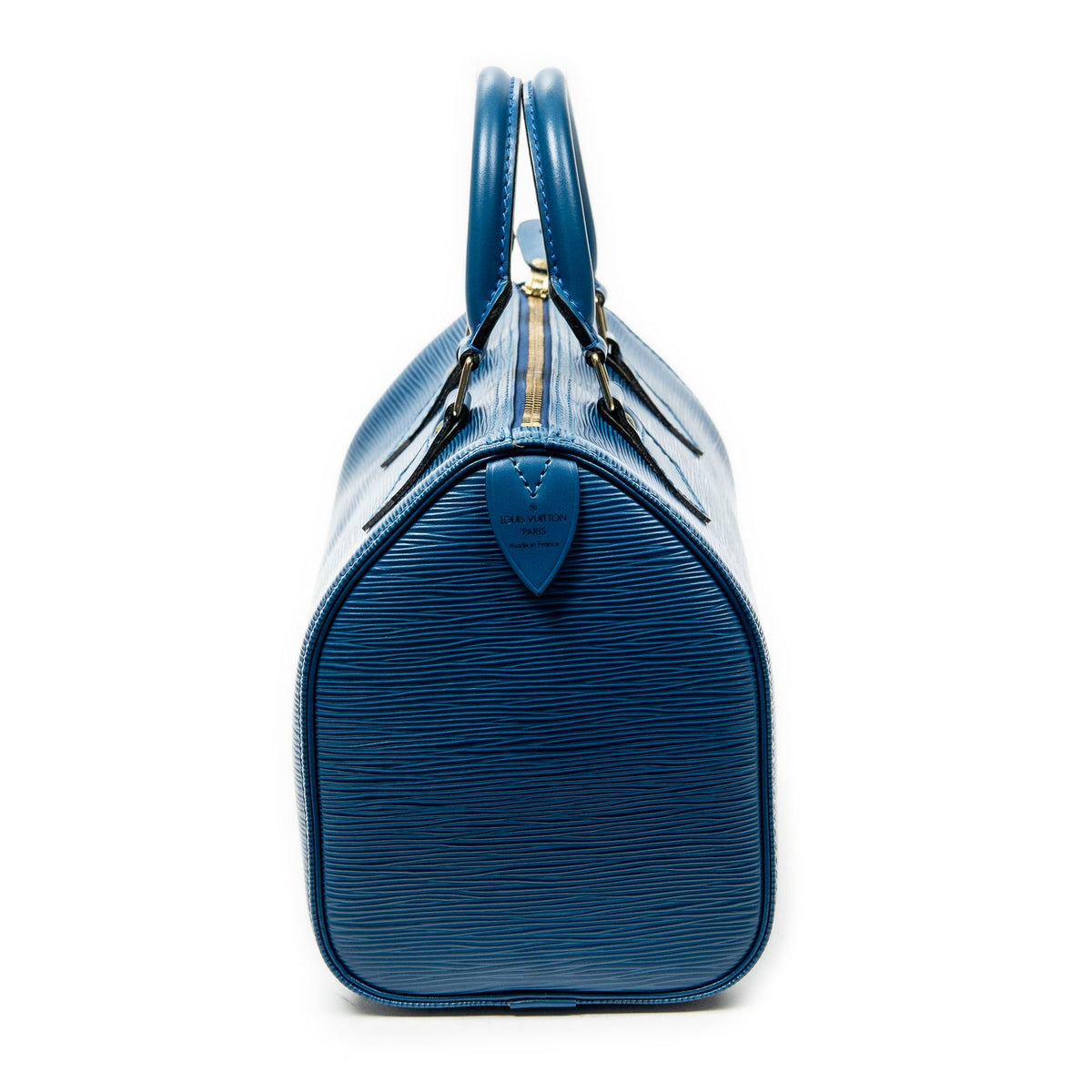 Louis Vuitton Speedy Blue Epi Handbag — view 4