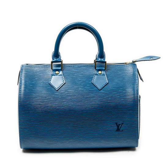 Louis Vuitton Speedy Blue Epi Handbag