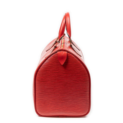 Louis Vuitton Speedy Red Epi Handbag — view 4