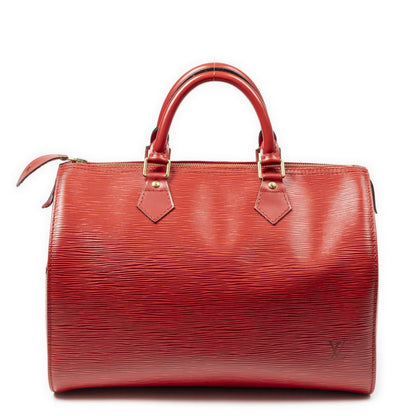 Louis Vuitton Speedy Red Epi Handbag — view 5