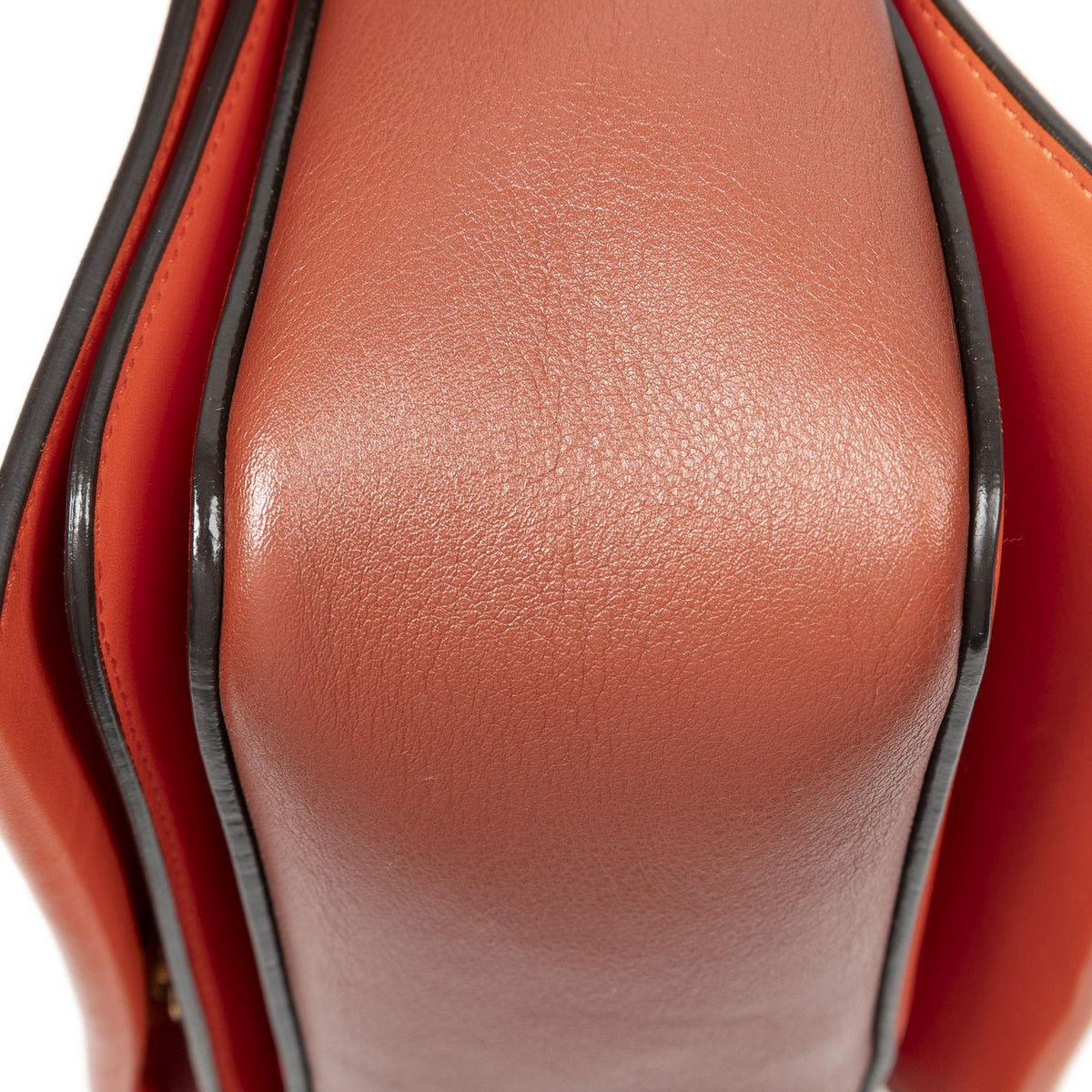 Celine Medium Frame Cross Belt Bag Orange Burgundy Calfskin Leather — view 7
