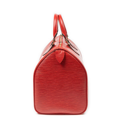 Louis Vuitton Speedy Red Epi Handbag — view 4