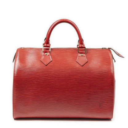 Louis Vuitton Speedy Red Epi Handbag