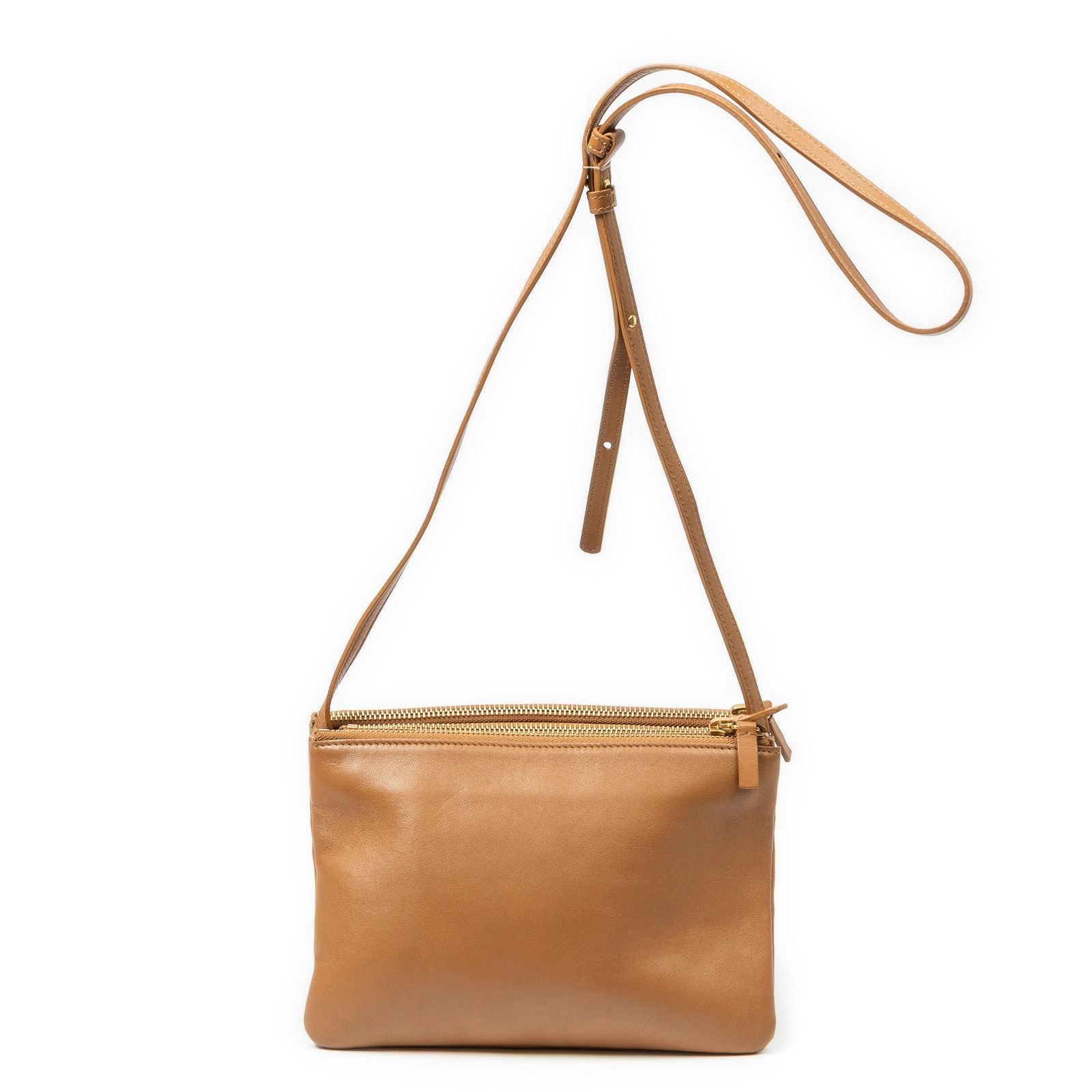 Celine Small Trio Crossbody Tan Calfskin Leather — view 5