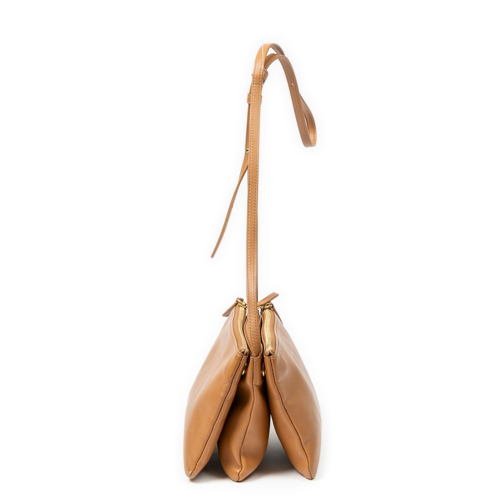 Celine Small Trio Crossbody Tan Calfskin Leather — view 3