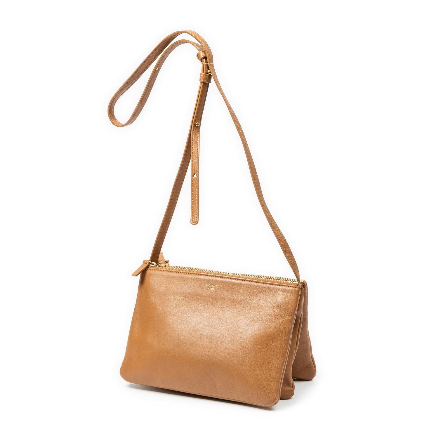 Celine Small Trio Crossbody Tan Calfskin Leather — view 2