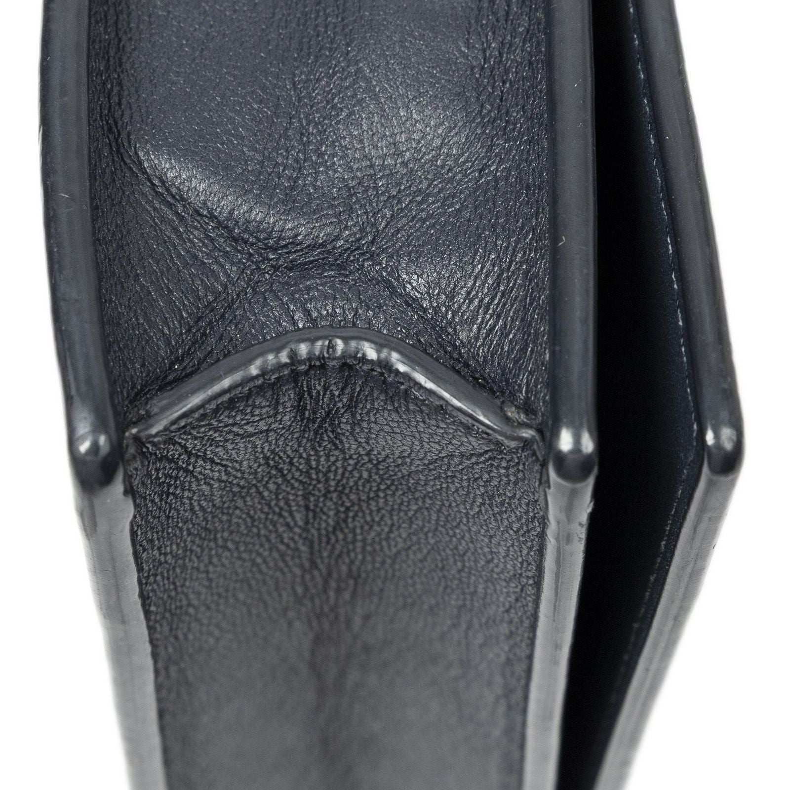 Celine Frame Evening Chain Clutch Navy Beige Calfskin Leather — view 8