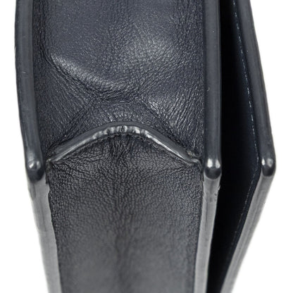 Celine Frame Evening Chain Clutch Navy Beige Calfskin Leather — view 8