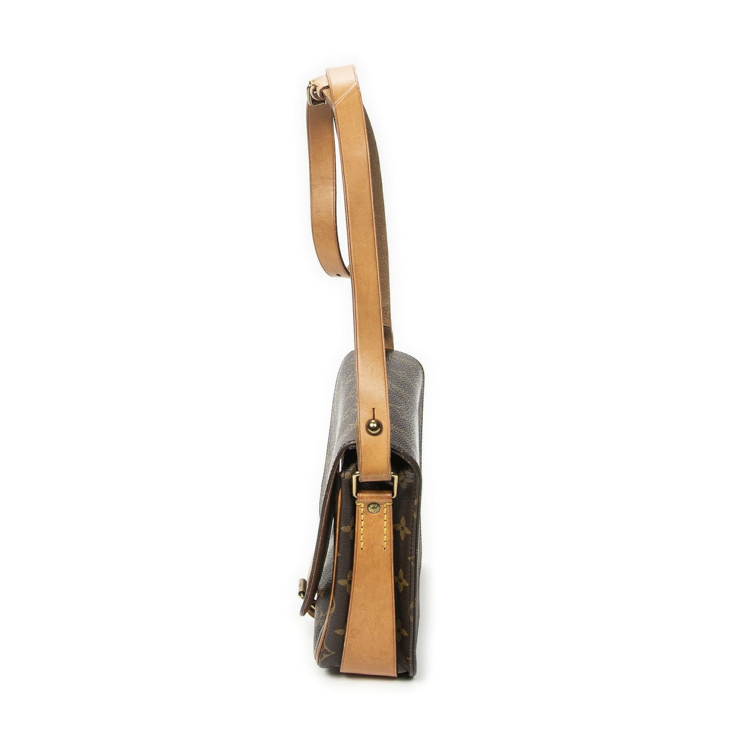 Louis Vuitton Cartouchiere Brown Monogram Canvas Shoulder Bag — view 3