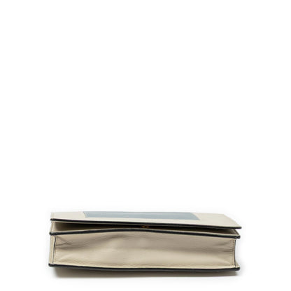 Celine Frame Evening Chain Clutch Beige Gray Calfskin Leather — view 6