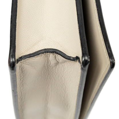 Celine Frame Evening Chain Clutch Beige Gray Calfskin Leather — view 8