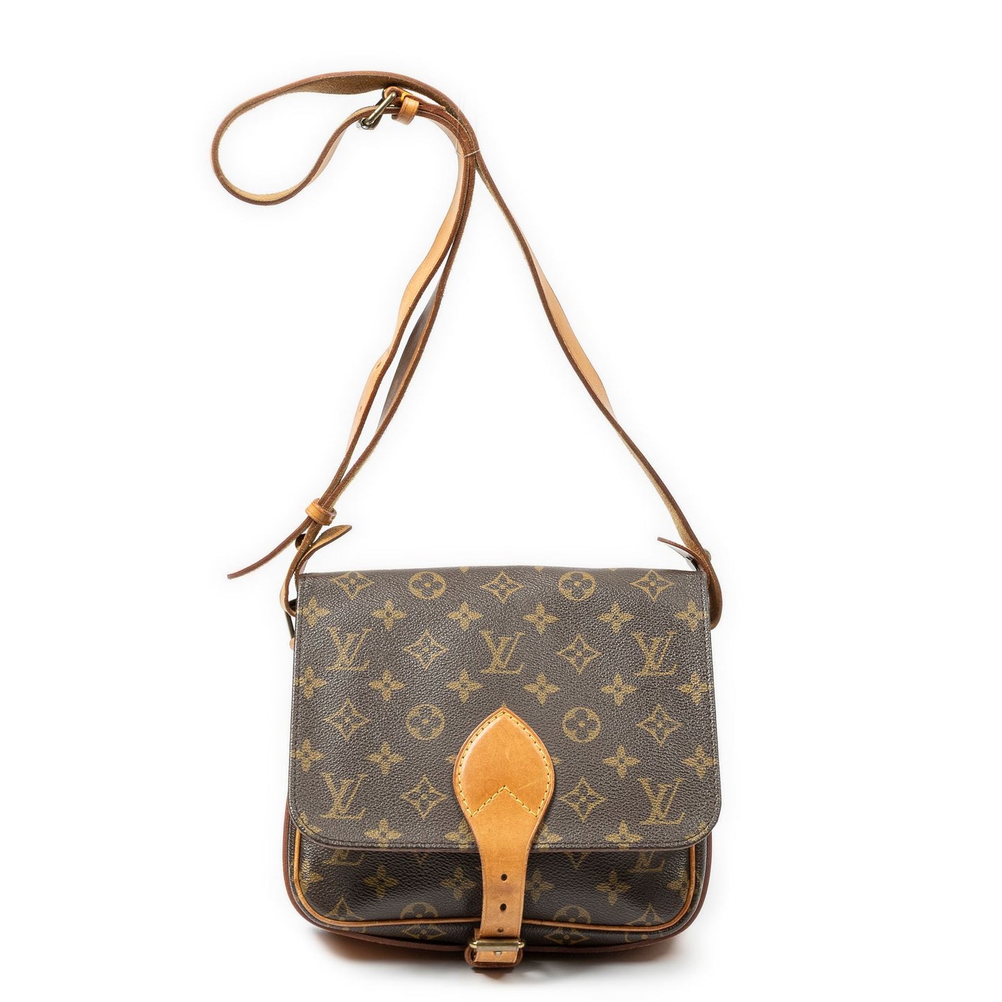 Louis Vuitton Cartouchiere Brown Monogram Canvas Shoulder Bag