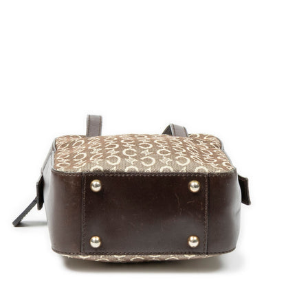 Celine Vintage Mini Handbag Beige Brown C Macadam Canvas — view 6