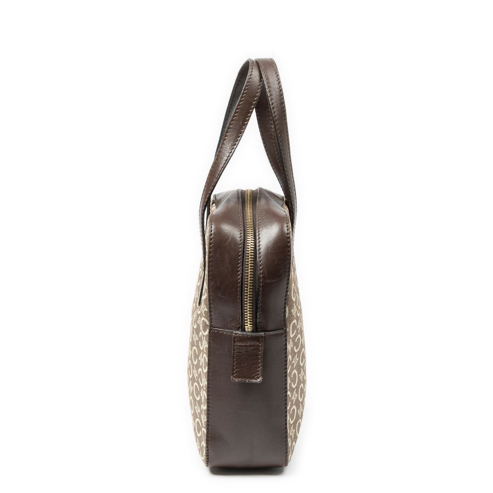 Celine Vintage Mini Handbag Beige Brown C Macadam Canvas — view 3