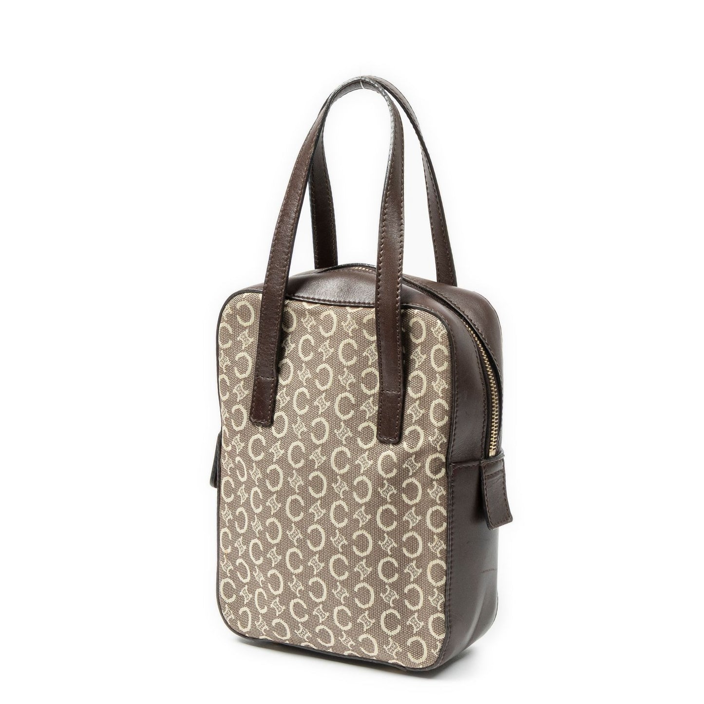 Celine Vintage Mini Handbag Beige Brown C Macadam Canvas — view 2