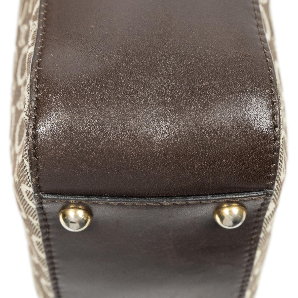 Celine Vintage Mini Handbag Beige Brown C Macadam Canvas — view 7
