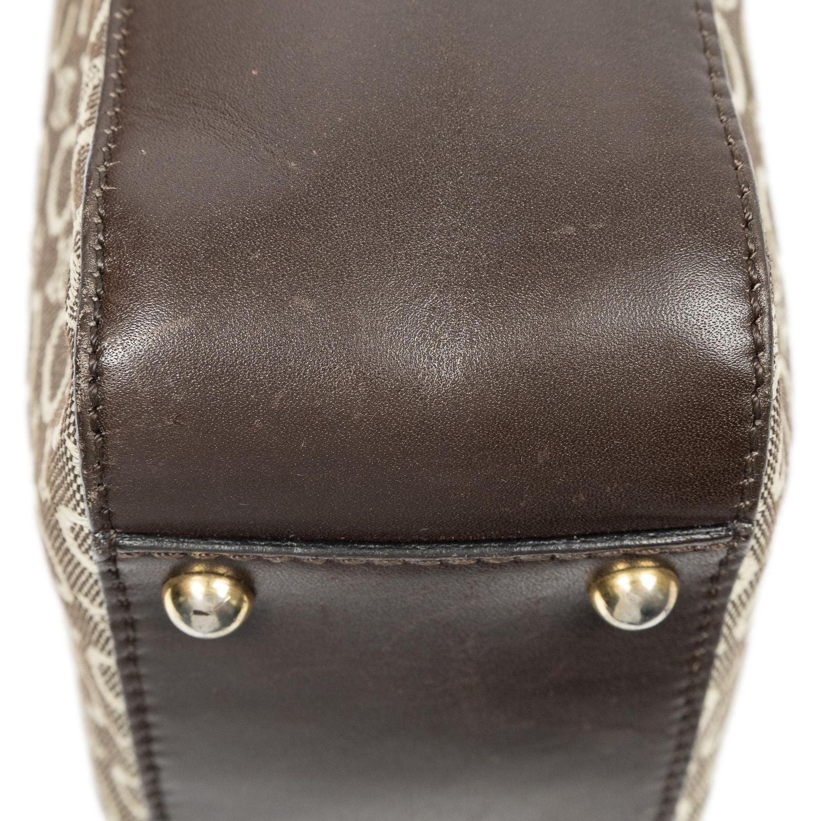 Celine Vintage Mini Handbag Beige Brown C Macadam Canvas — view 7