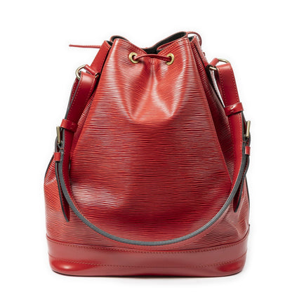 Louis Vuitton Noe Red Epi Bucket Bag — view 5