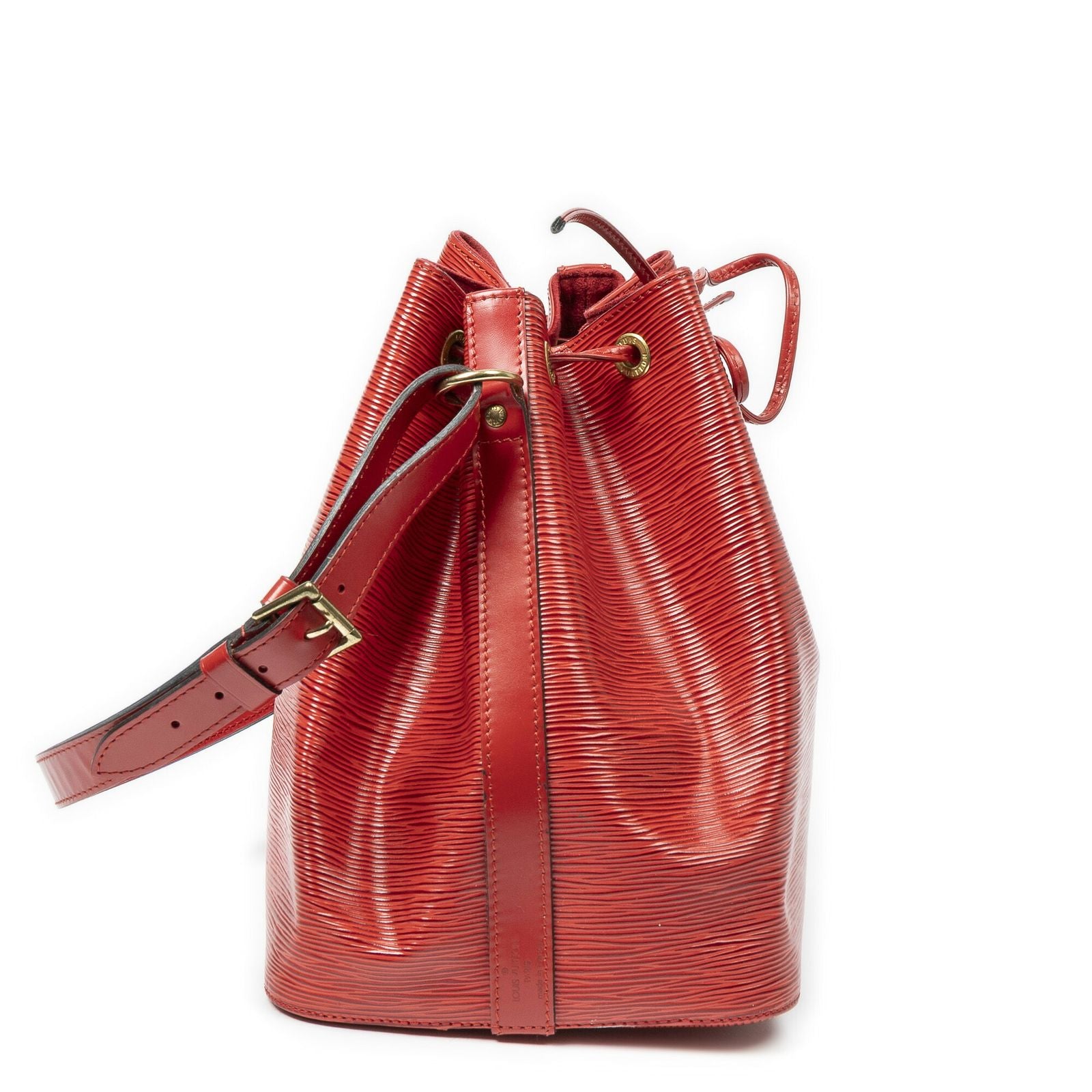 Louis Vuitton Noe Red Epi Bucket Bag — view 4