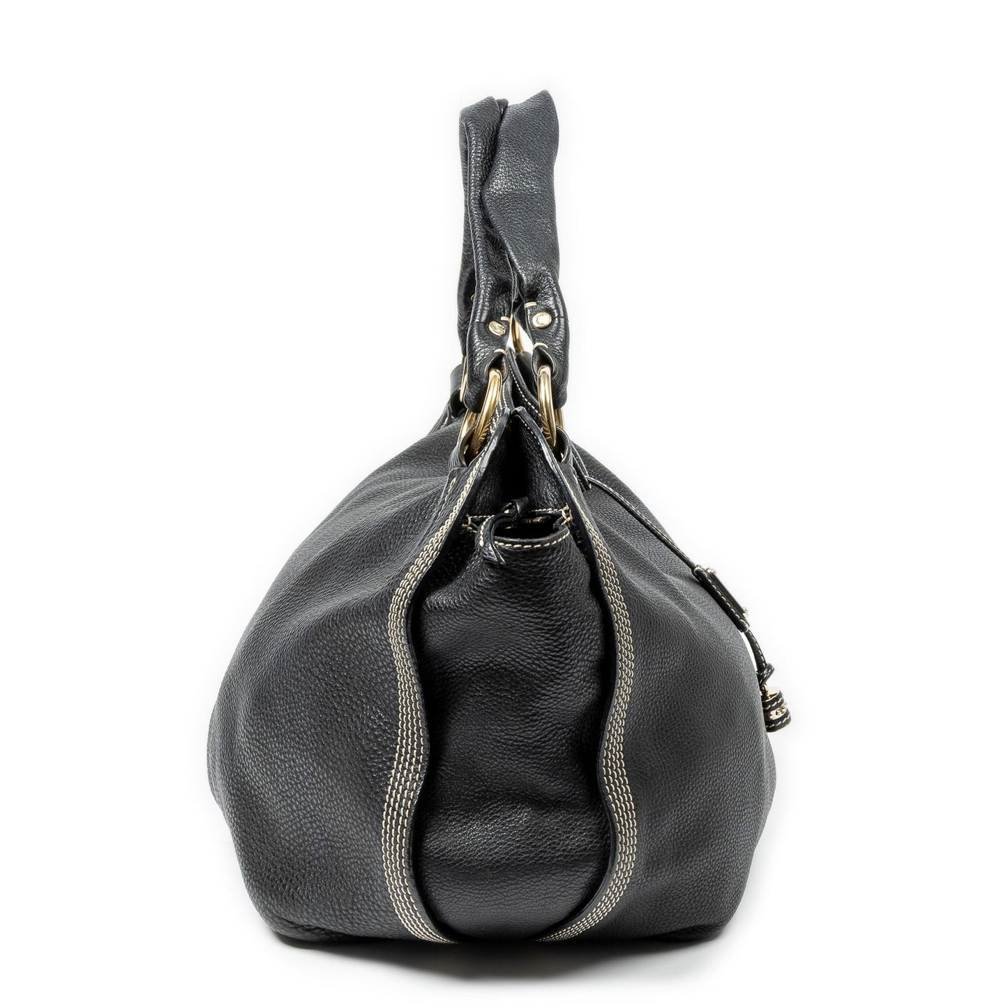 Celine Large Bitter Sweet Black Gray Leather Shoulder Bag — view 4