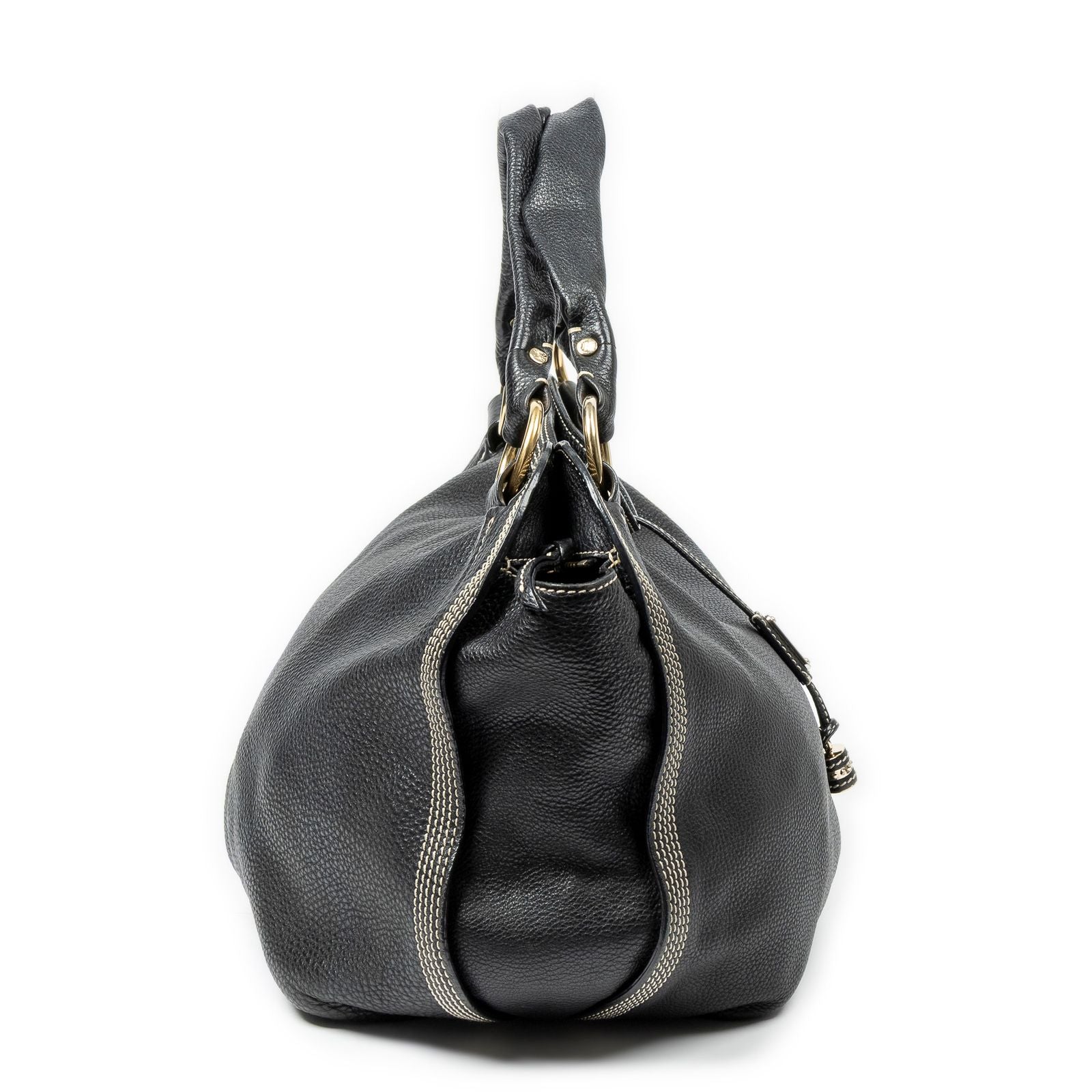 Celine Large Bitter Sweet Black Gray Leather Shoulder Bag — view 4