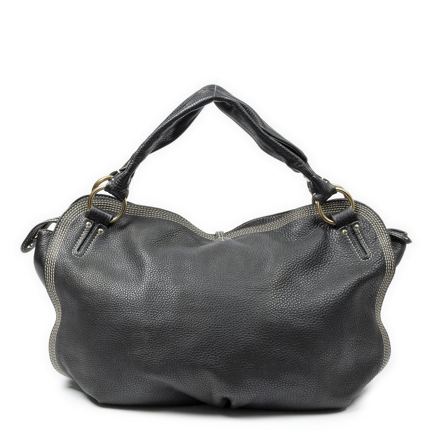 Celine Large Bitter Sweet Black Gray Leather Shoulder Bag — view 5