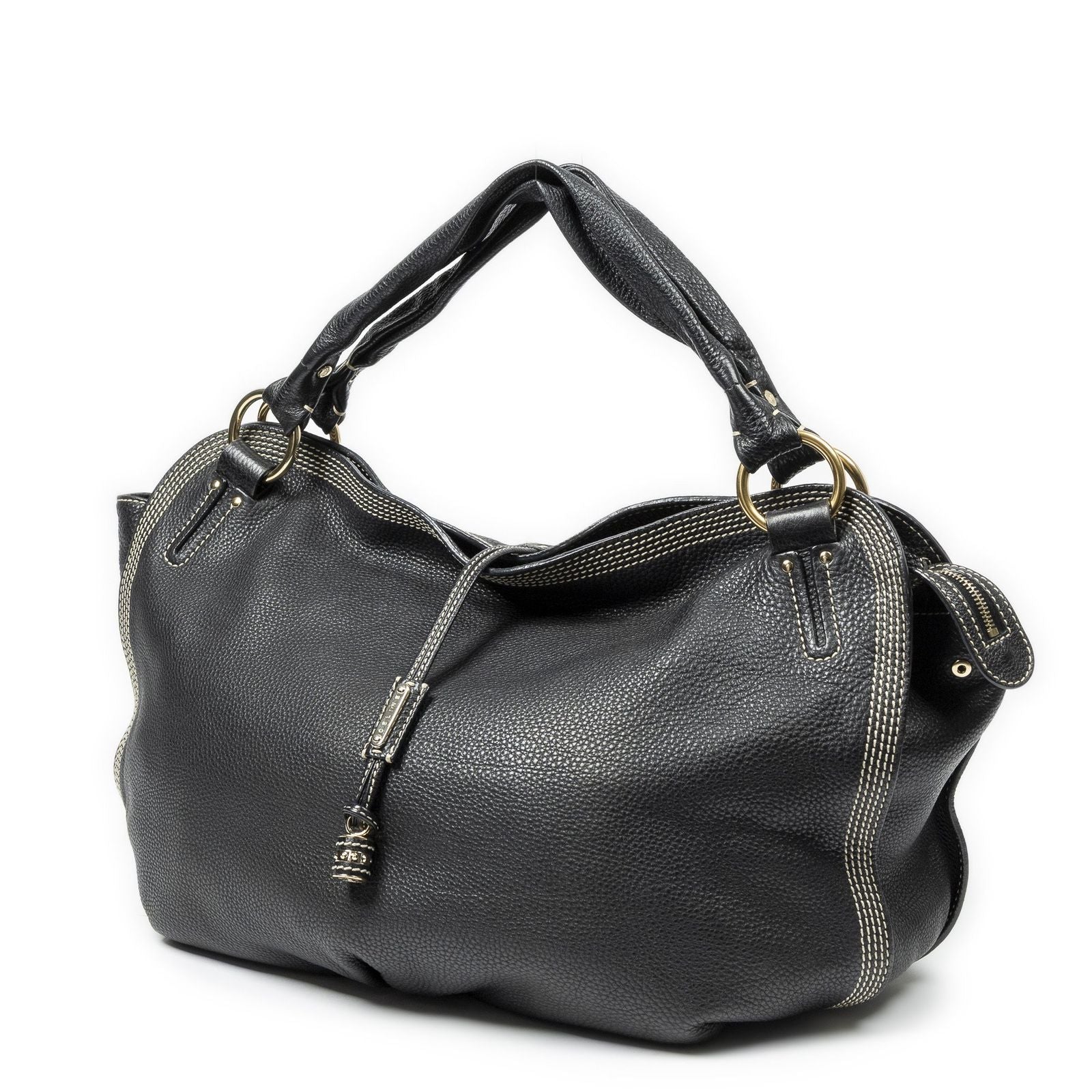 Celine Large Bitter Sweet Black Gray Leather Shoulder Bag — view 2