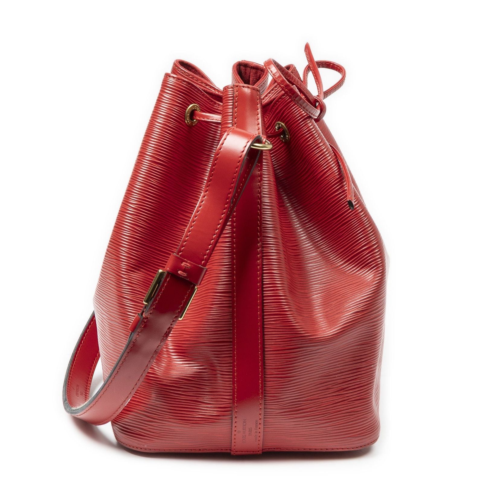 Louis Vuitton Noe Red Epi Bucket Bag — view 4