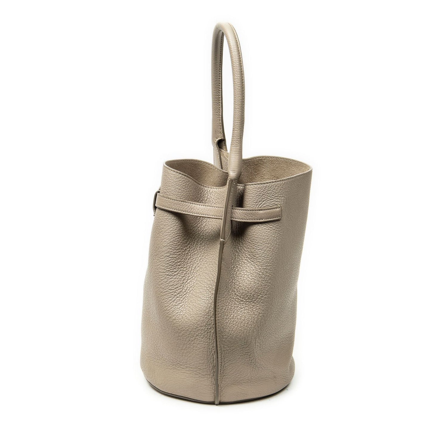 Celine Large Shape Bucket Bag Gray Grain Calfskin Leather — view 3