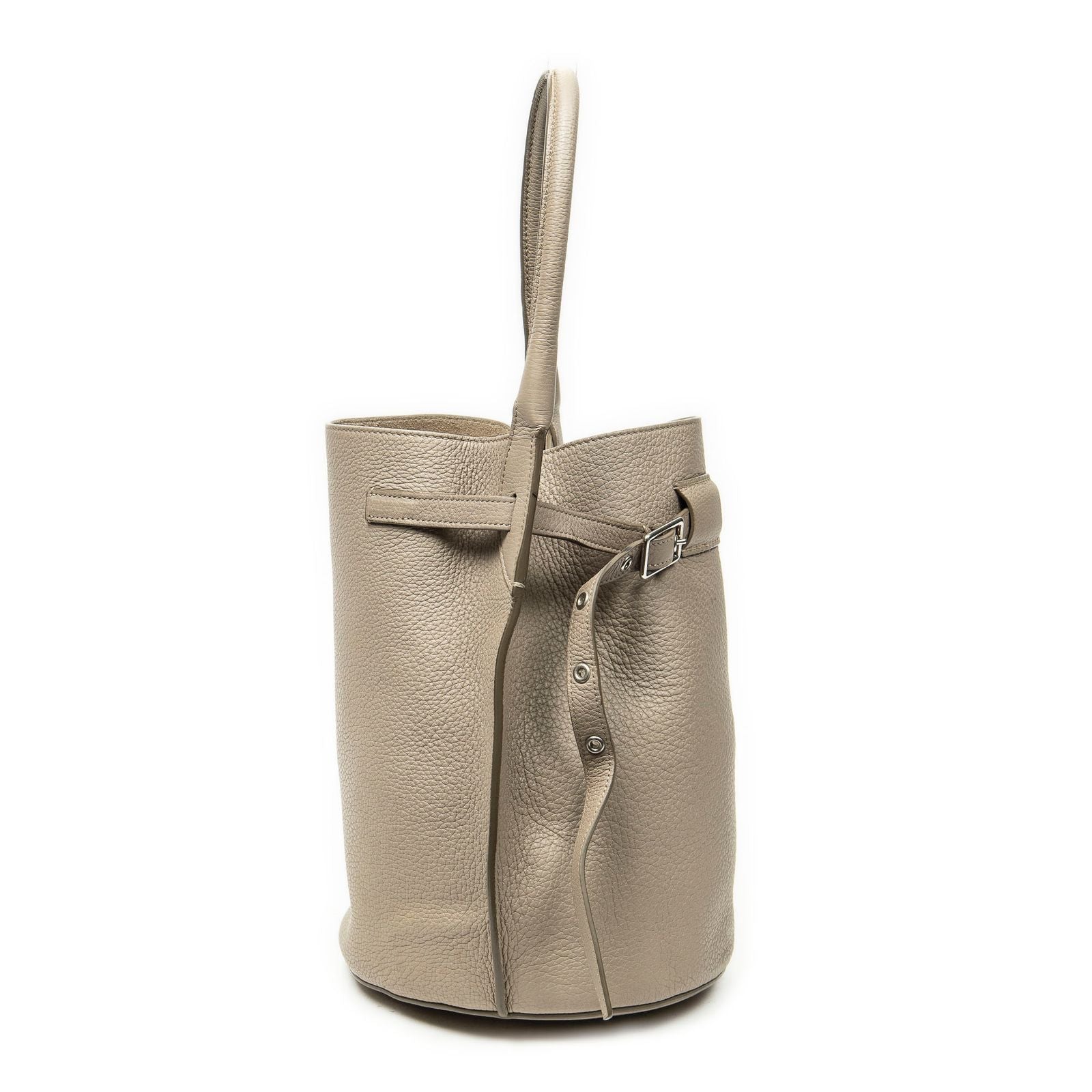 Celine Large Shape Bucket Bag Gray Grain Calfskin Leather — view 4