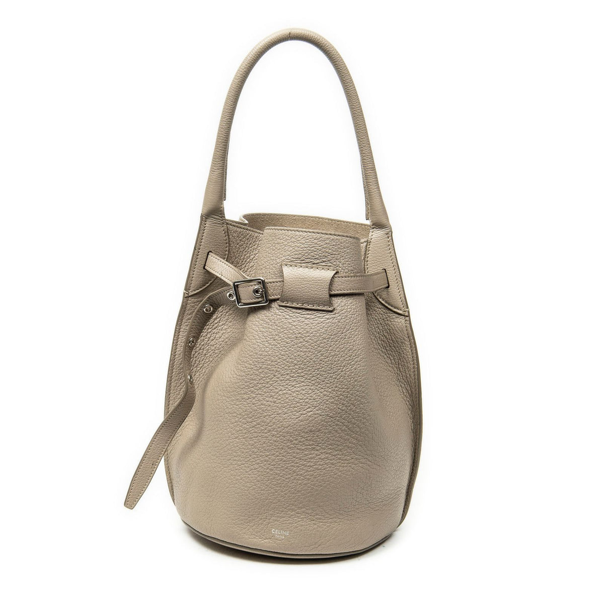 Celine Large Shape Bucket Bag Gray Grain Calfskin Leather