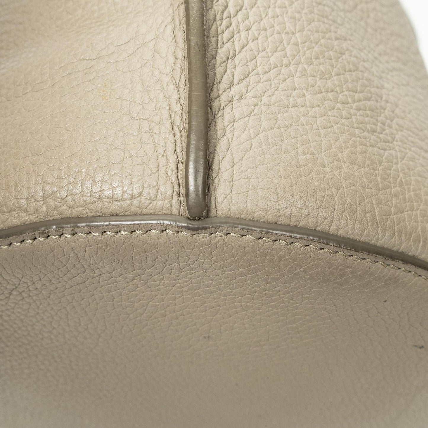 Celine Large Shape Bucket Bag Gray Grain Calfskin Leather — view 8