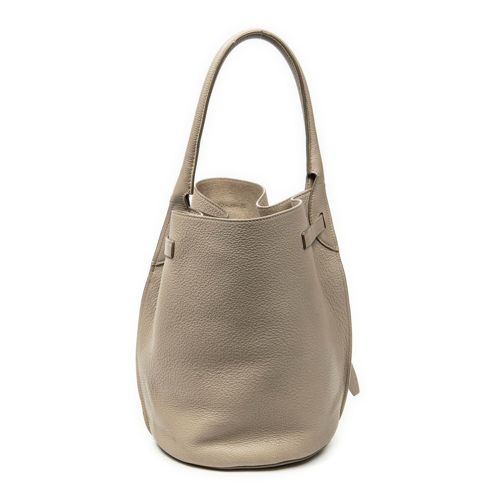 Celine Large Shape Bucket Bag Gray Grain Calfskin Leather — view 5
