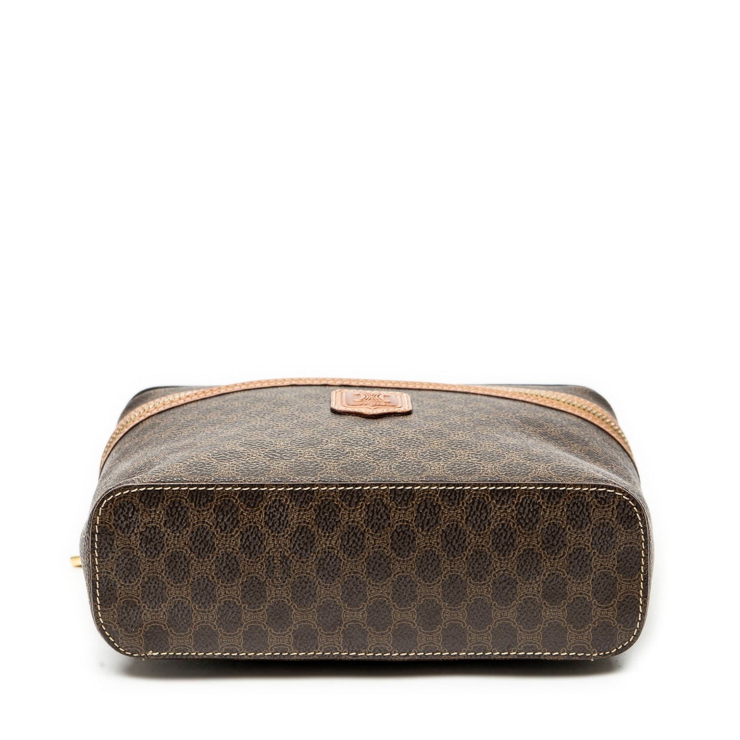 Celine Top Handle Toiletry Pouch Brown Macadam Canvas — view 6