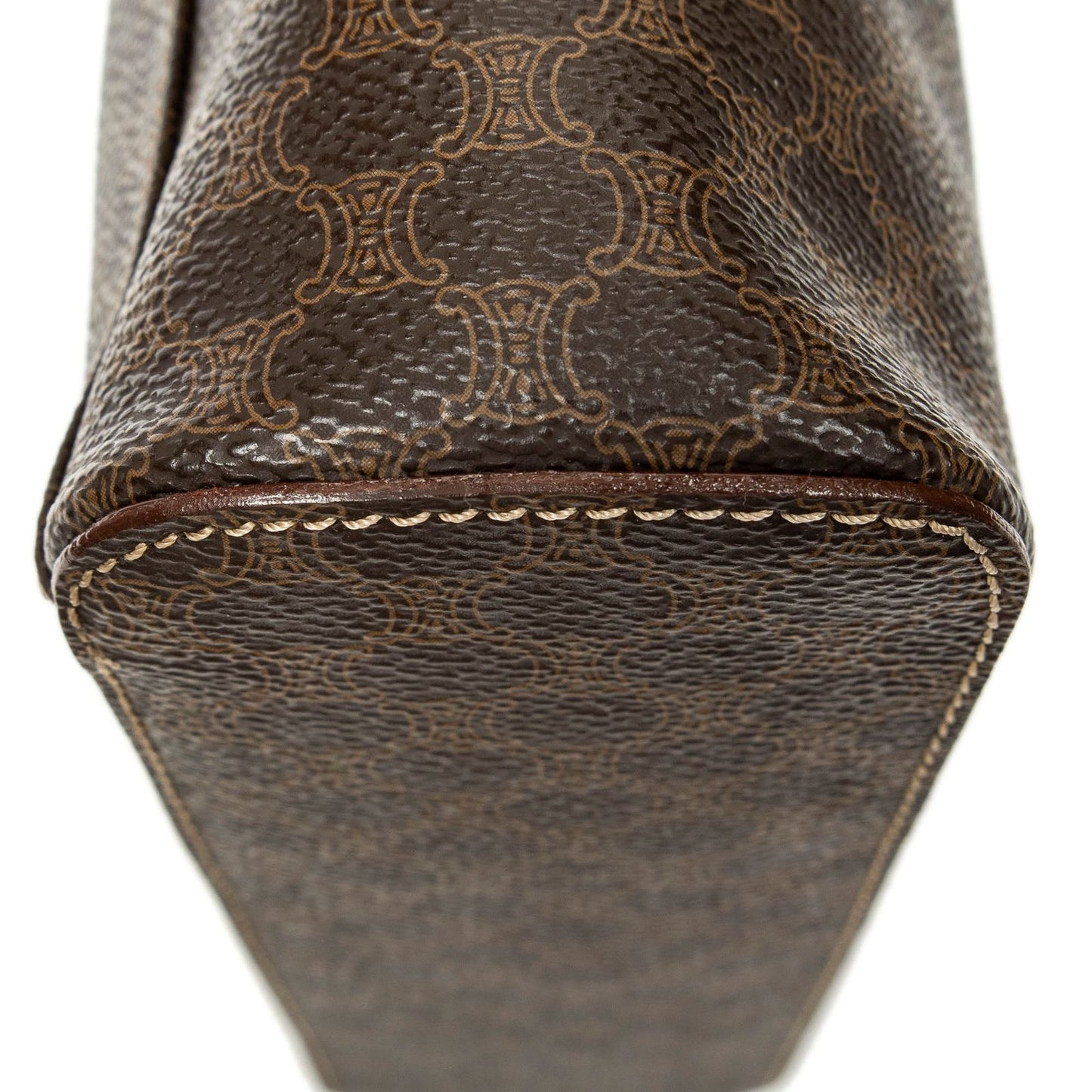Celine Top Handle Toiletry Pouch Brown Macadam Canvas — view 7