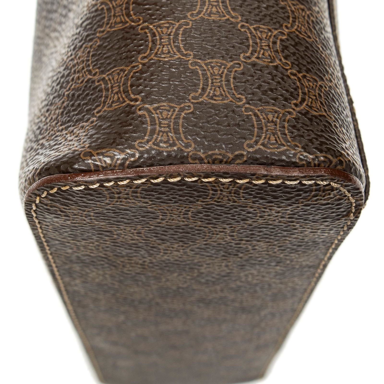 Celine Top Handle Toiletry Pouch Brown Macadam Canvas — view 8