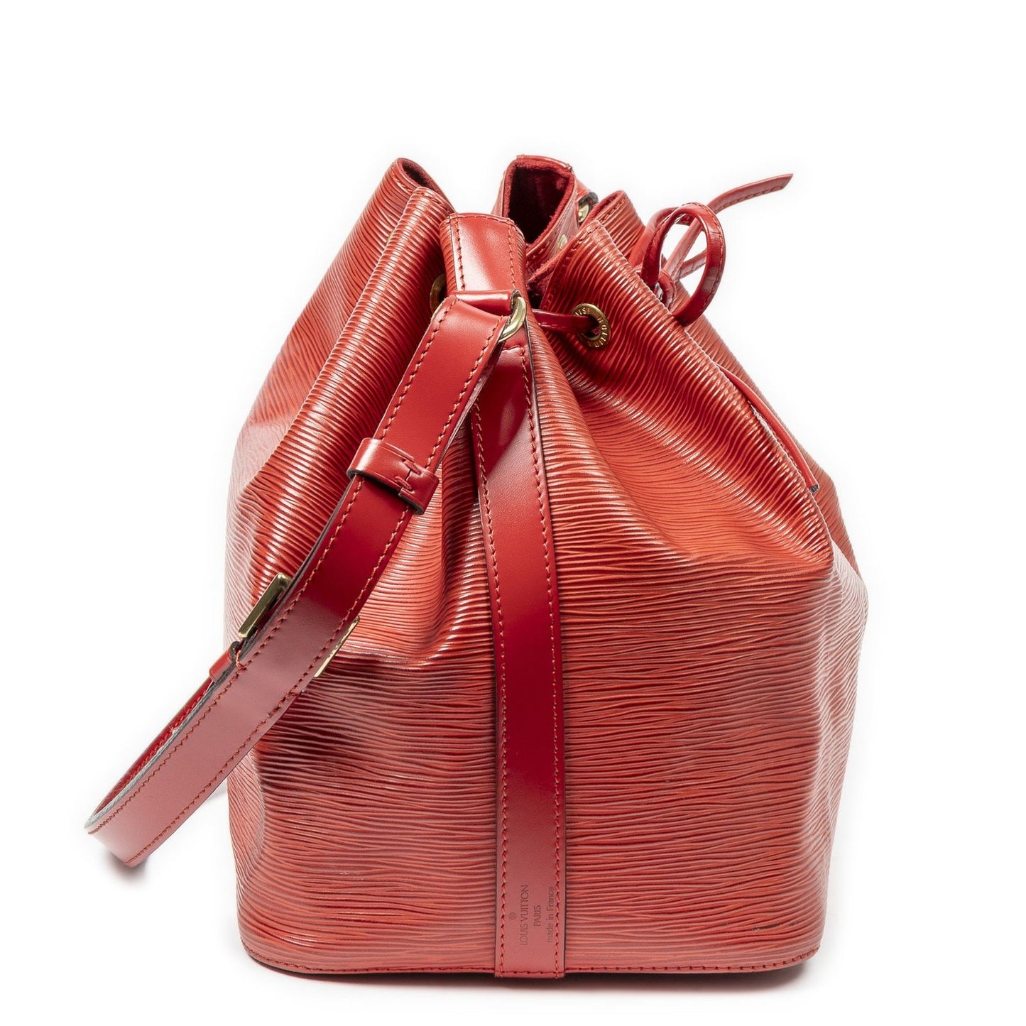 Louis Vuitton Noe Red Epi Bucket Bag — view 4