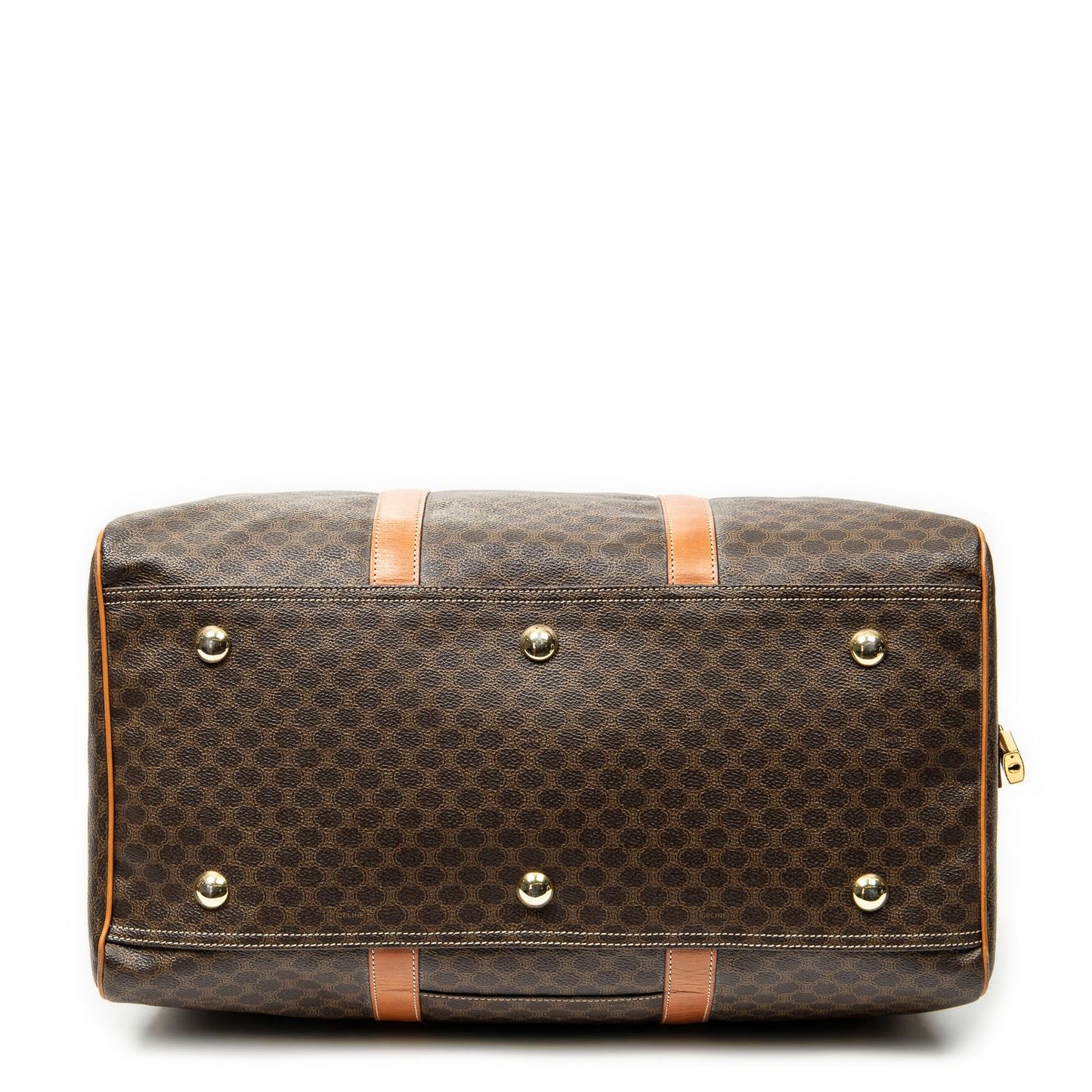 Celine Medium Travel Boston Brown Macadam Canvas Handbag — view 6