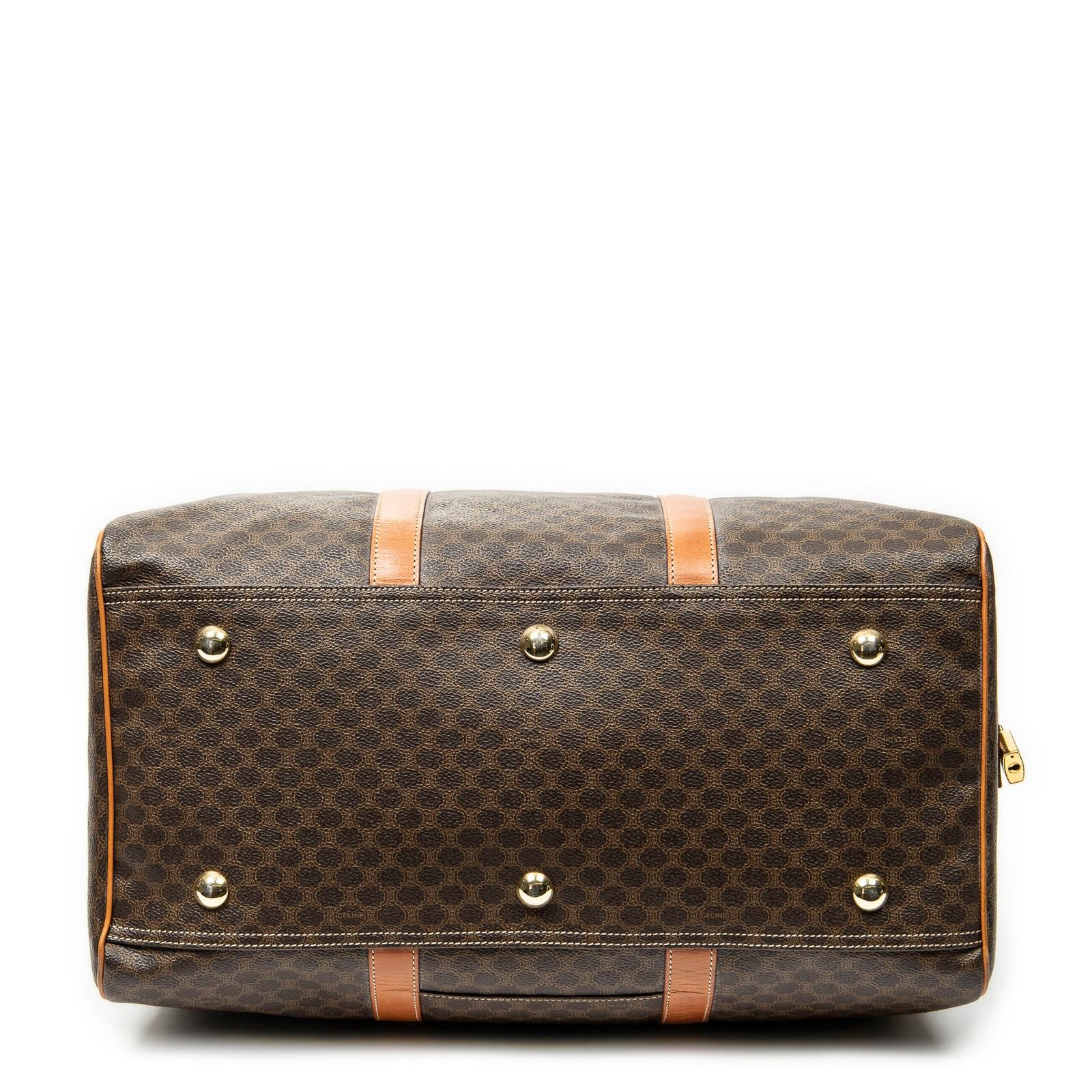 Celine Medium Travel Boston Brown Macadam Canvas Handbag — view 6